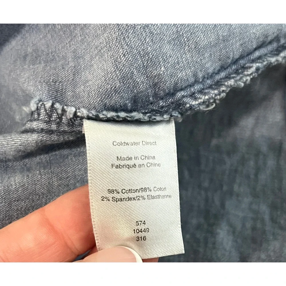 Coldwater Creek Womens Plus 20-22 Denim Western Shirt Embroidered Southwest Blue - Picture 6 of 6